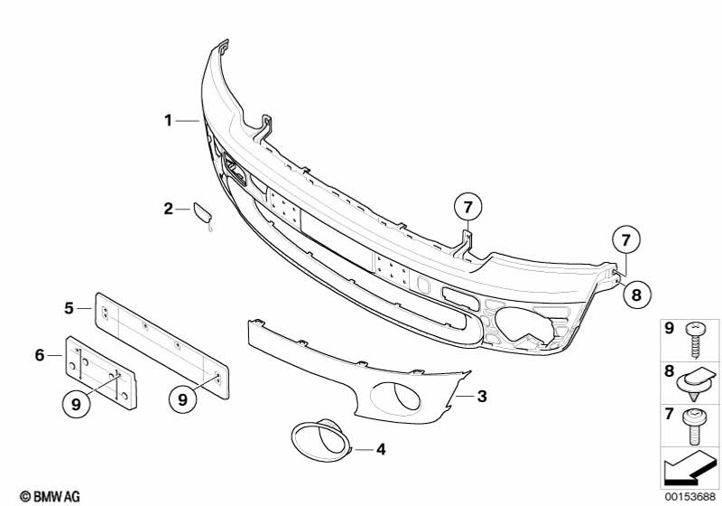 Genuine Front Bumper Tow Towing Eye Cover Flap Primed 51 11 2 753 996