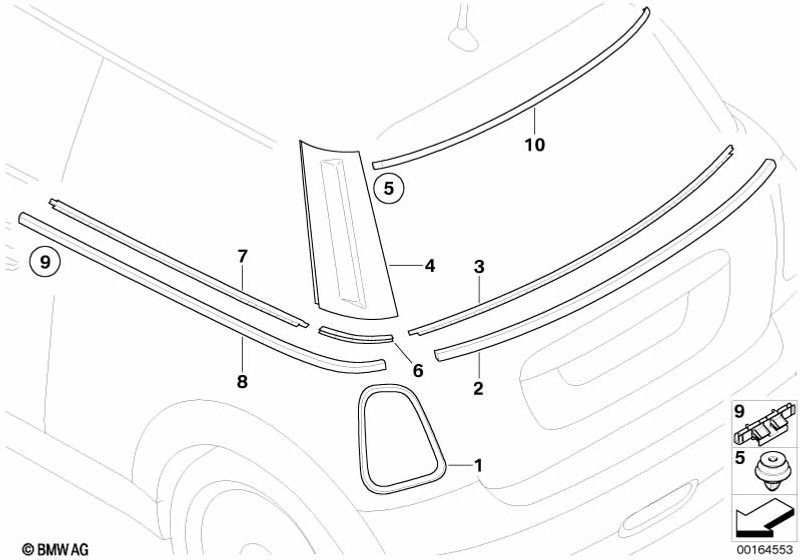 Genuine Left Column C Cover Car Replacement Spare Part 51 13 7 146 101