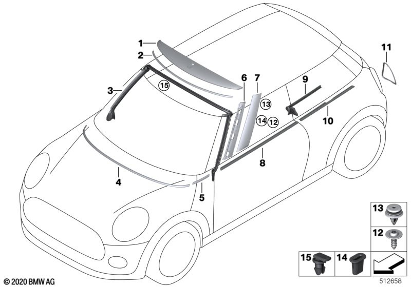 Genuine Right Column A Cover Car Replacement Spare Part 51 13 7 272 584