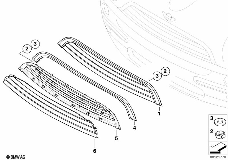 Genuine Front Grille Trim Ring Replacement Spare Part 51 13 7 133 845