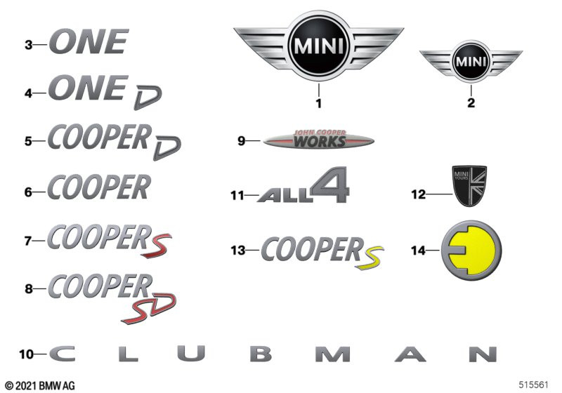 Genuine Lettering Emblem Badge Logo Cooper S Car Styling 51 14 2 755 618