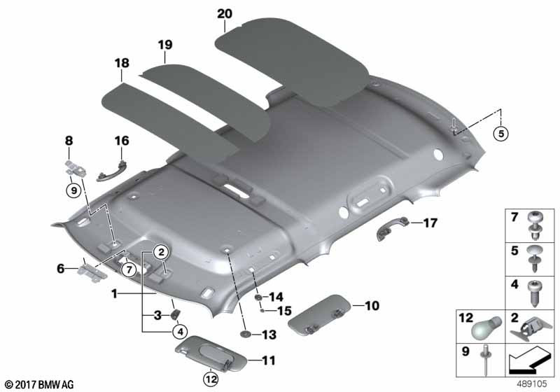 Genuine Front Roof Grab Handle Black Interior Replacement 51 16 7 336 852