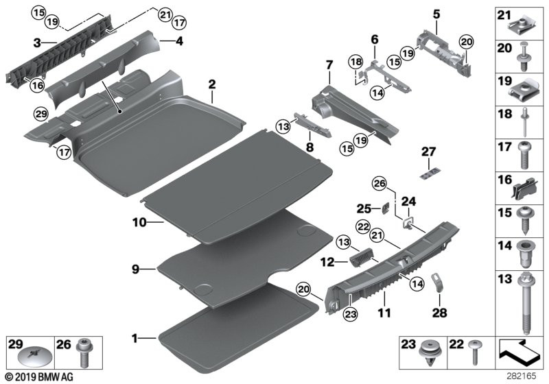 Genuine Luggage Compartment Pad Floor Carpet 51 47 9 801 205