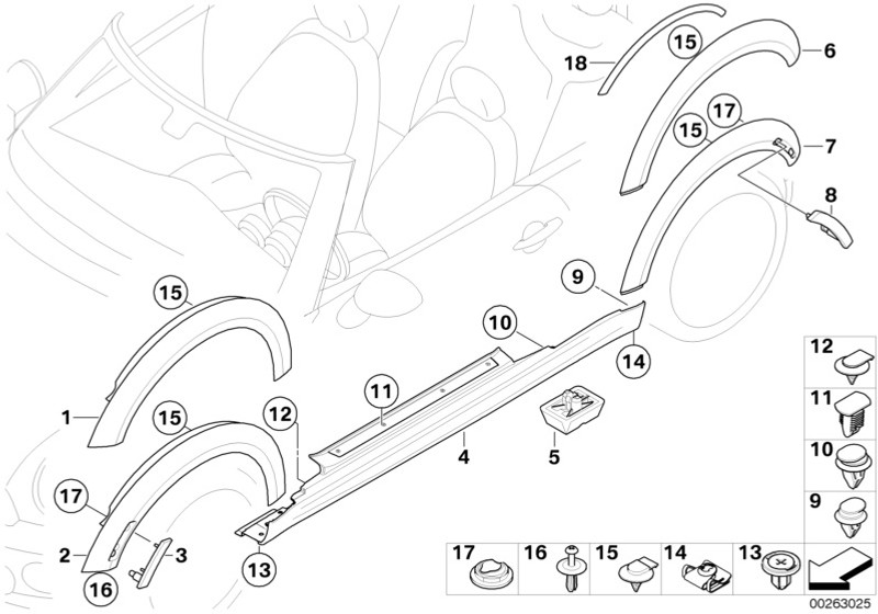 Genuine Door Sill Wheel Arch Front Left Side Panel Extension 51 77 7 349 421