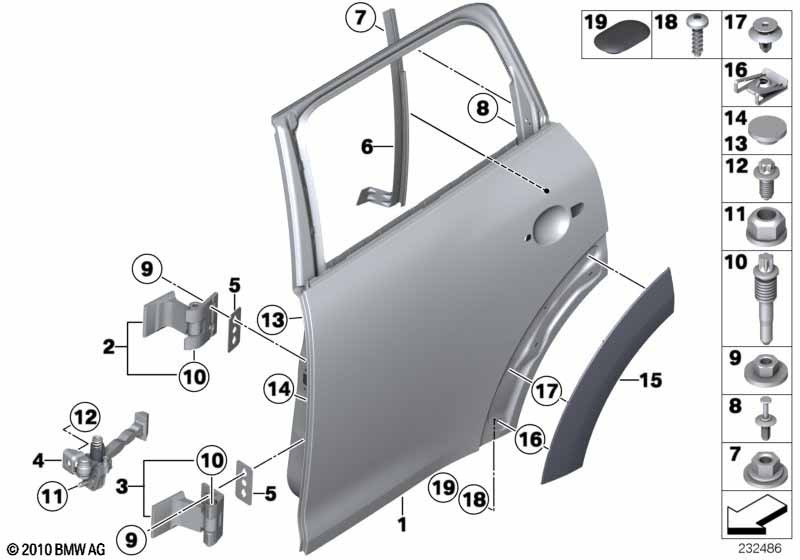 Genuine Rear Right Driver Side OS Offside Wheel Arch Cover 51 77 9 801 886