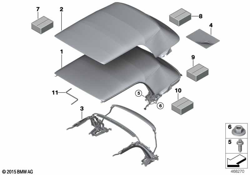 Genuine Convertible Folding Top Fabric Repair Kit Replacement 54 34 7 276 922