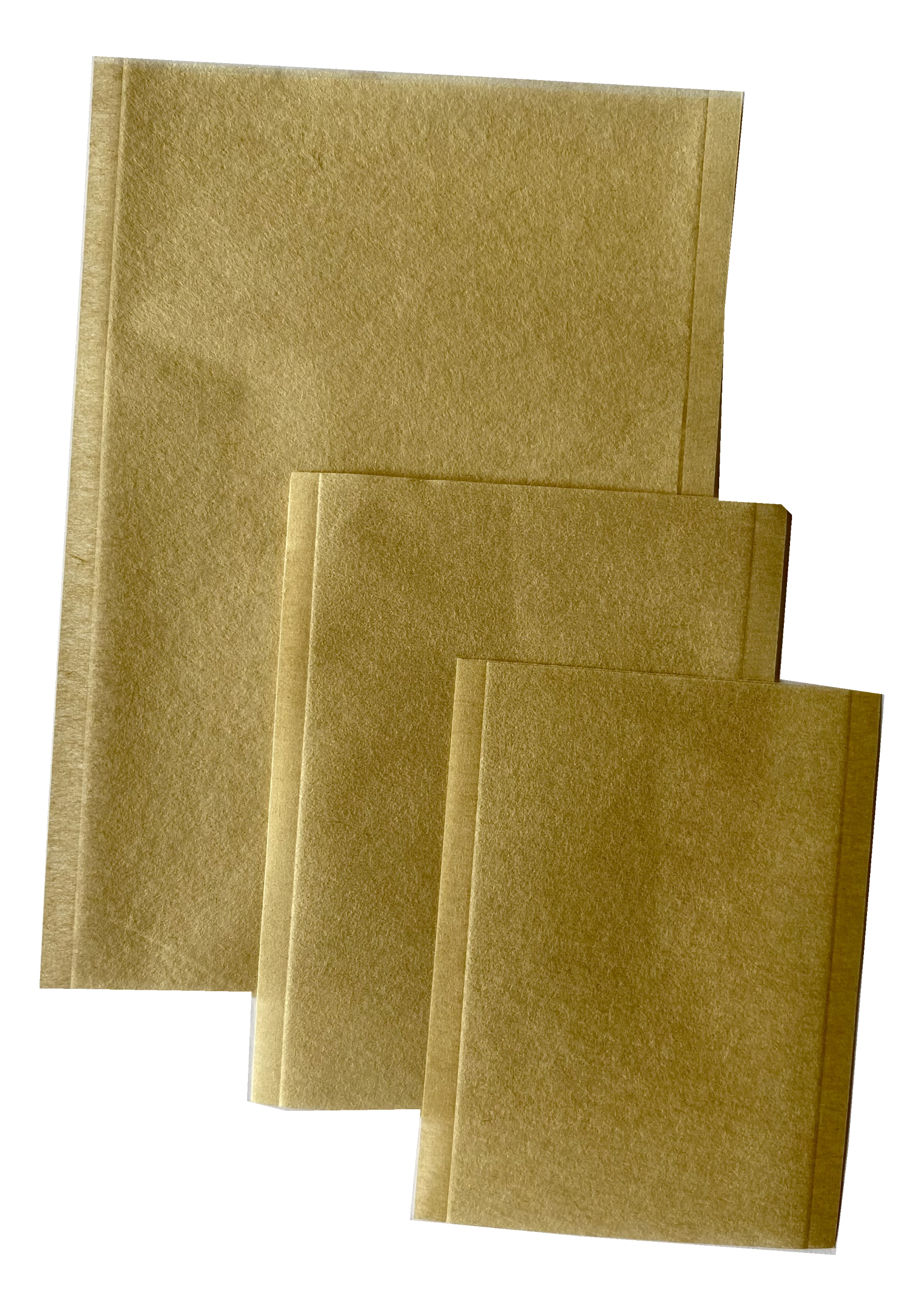 a group of brown tea filter bags