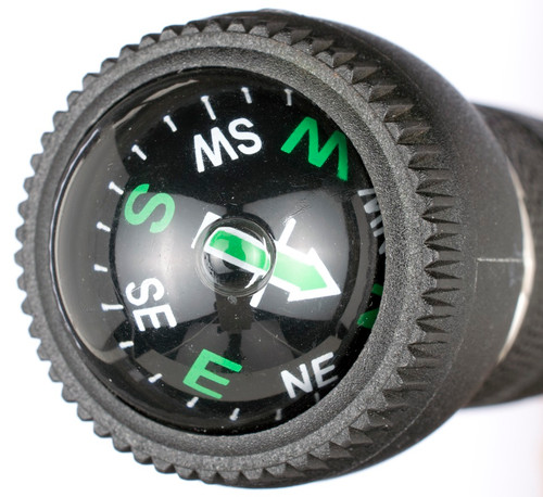 420J2, 6" Fixed Blade Survival Knife, ABS Handle w/Ball Compass Pommel - Clamshell