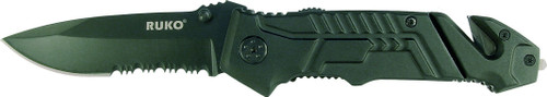 440A, 3-1/4" Folding Blade Assisted Open Knife, Rubberized Black Handle