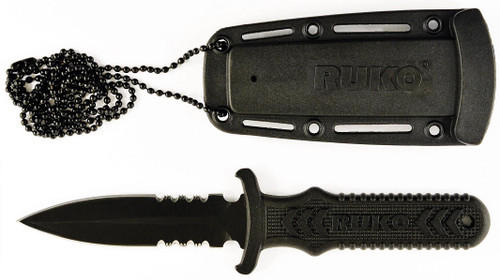 RUKO RUK0097, 440A TiN, 3" Fixed Blade Neck/Boot knife, Glass Reinforced Nylon Handle