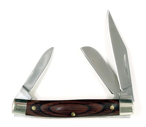 RUKO RUK0066-CS, 440A, 2-3/4" Folding Blade Pocket Knife,  Pakkawood Handle - Clamshell
