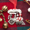 Train Ornament Vintage Choo Choo Train Childrens Ornaments Red Glitter  Dated with Current Date