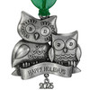 Holiday Owl Silver Metal Ornament