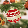 Red Enamel Ball Engraveable Gold Metal Custom Ornament