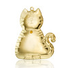 Gold Metal Dapped Cat Ornament with Topaz Crystal