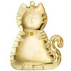 Gold Metal Dapped Cat Ornament with Topaz Crystal