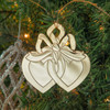 Double Hearts Gold Metal Ornament