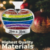 Love is Love Pewter Metal Rainbow Heart Christmas Tree Ornament Gay Pride