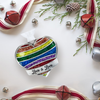 Love is Love Pewter Metal Rainbow Heart Christmas Tree Ornament Gay Pride