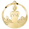 Gold Candle in Circle Christmas Tree Ornament