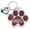 Meow-y Pet Cat Collar Silver metal Paw Christmas Charm