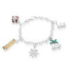 Silver Metal Christmas Charm Bracelet
