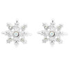 Winter Snowflake Silver Metal Post Earrings