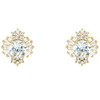 Gold Metal Cubic Zirconia Post Earrings