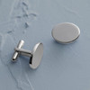 Men's Silver Oval Cufflinks - Engravable, Monogrammed, Joyful Sentiments by Gloria Duchin