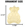 Teddy Bear Gold Metal Christmas Tree Ornament