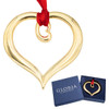 Modern Minimalist Heart Gold Metal Christmas Ornament