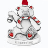 Genuine Pewter Metal Teddy Bear Christmas Tree Ornament