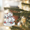 Genuine Pewter Metal Teddy Bear Christmas Tree Ornament