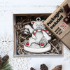 Genuine Pewter Metal Teddy Bear Christmas Tree Ornament