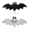 Spooky Bat Black Glitter Lapel Pin