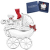 silver baby carriage christmas ornament 