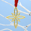 Modern Minimalist Starburst Cross Gold Metal Christmas Ornament