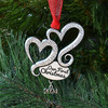 Our First Christmas Hearts Wedding Ornament