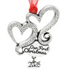 Our First Christmas Hearts Wedding Ornament