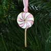 Lollipop 14kt Gold Plate Pink Modern Minimalist Christmas Ornament