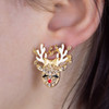 Raindeer Kisses Crystal Holiday Christmas Post Earrings