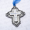 Believe in Jesus Cross Pewter Christmas Ornament