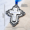 Believe in Jesus Cross Pewter Christmas Ornament