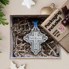 Believe in Jesus Cross Pewter Christmas Ornament