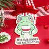 Meet Me Under the Mistle-Toad Gold Frog Christmas Tree Ornament
