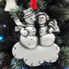Genuine Pewter Snowman Couple Ornament