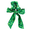 Set of 2 Clover Print Hair Scrunchie with Tie St. Patrick's Day Women's Girls Hair Accessories