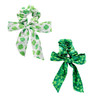 Set of 2 Clover Print Hair Scrunchie with Tie St. Patrick's Day Women's Girls Hair Accessories