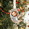 Baby's First Xmas Photo Frame Ornament Baby Foot Christmas Holiday Ornament Dated