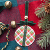 Folklore Round Ball with Crystal Stones and Date Charm Christmas Tree Ornament Holiday Decorations